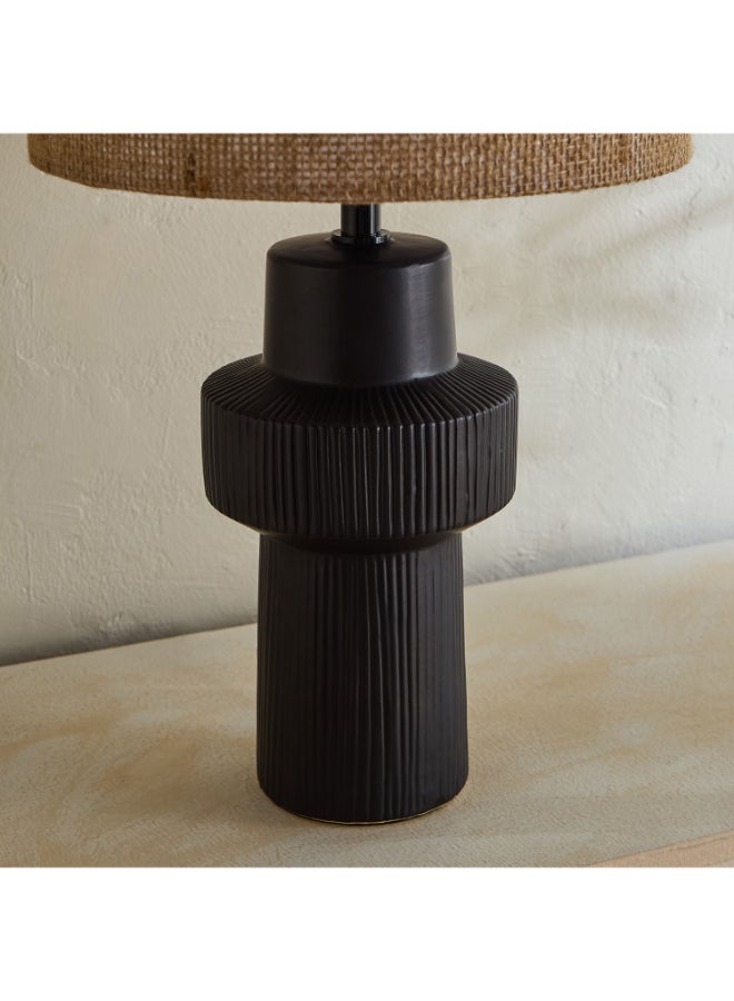 Home Box Emzie Table Lamp - Black with Linen Shade - Image 4